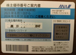 ☆ANA Shareholder's Benefit Ticket☆ All Nippon Airways Number Notification due on May 31, 2024