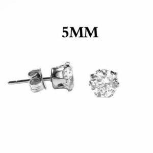 New stainless steel CZ Diamond earrings 5mm Silver Unisex High quality stainless steel piercing antiallergic free shipping