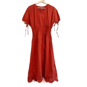 Casa FLINE CASA FLINE Size F -Red Ladies V neck/Short Sleeve/Long Dress