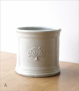 Bow Cover Stylish Round Antique Cement Round Planter Pot L [A Color] Free Shipping (Excluding some areas) MTY8814A