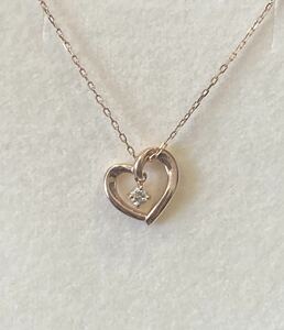 New genuine CANAL4 ℃ Canal Yon Sea Necklace K10 Diamond Heart 1 grain box Paper bag Gold gift pink gold