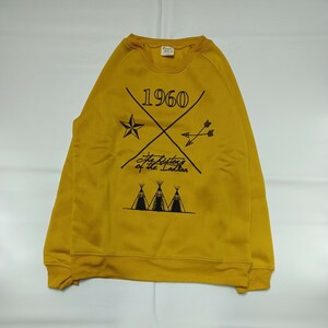[150 size] [Unused] Kids children boys 150 Long -sleeved yellow trainer back brushed print Hoshiya casual room clothes Simple cool school