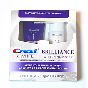 Shipping Komi Track Ali ◆ New ◆ Crest 3D White Brigment One -Two Set Dental Paste Whitening Gel ★ CREST WHITE BRILLIANCE