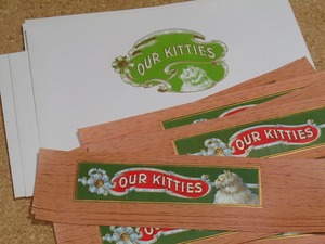 Cigar box label large -size OUR KITTIES 20 sheets