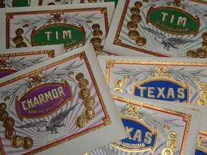 European Cigar Box Label Tim/Charmer/TEXAS 20 sheets
