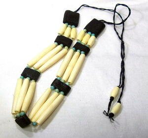 80'S 3 choker Buffalo Bone Pipe Bead Turquoise Vintage / Shipping included