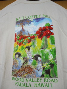 Prompt decision Hawaii KA'U COFFEE MILL T -shirt Light brown L coffee
