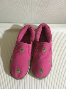 Girl 18.5 Genuine Ralph Lauren pink pony shoes slip -on style