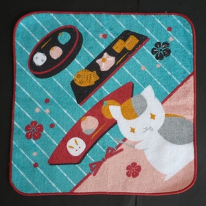 Limited item ★ New unused Nyanko -sensei with a Nari -tsu -Tsutatsu friendship book Hand Towel Ichiban Kuji Cat Goods
