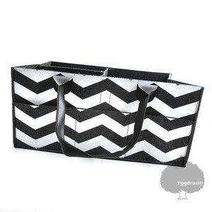 YGG ★ Chevron pattern diaper case bag Nordic black -white white cartretry box storage large capacity Outdoor travel gusset