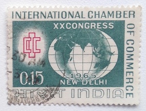 Indian stamps published in 1965 12th International Commercial Chamber New Delhi Postal Postal Postal Postal Postal India