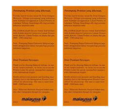 ■ Valid items ■ Malaysia Airlines Priority Card Penumpang Premium Immigration priority cards 2 Malaysia Airlines