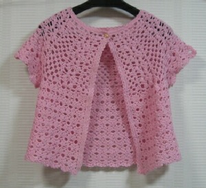 New hand -knitting land ♪ Previous opening short bolero pink (M) 013