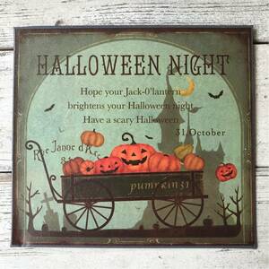 Halloween plate pumpkin cart tin decoration Halloween object