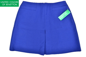 M395 ★ Free Shipping ★ New ★ United Colors of Benetton United Colors Venetone ★ Italian Blue Color Box Pleated Skirt 42