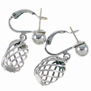 A4369 ◆ [NAPIER] ◆ Kago -shaped pendant ◆ Vintage piercing * Earrings