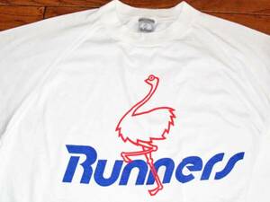 ★ Beauty vintage '80s Running gear RUNNERS Big logo long sleeve T -shirt O Big size Ron T
