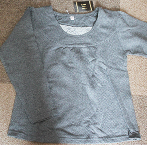 (^-^) ELEVE DES GENS Gray Neck Lace Long Sleeve Tops ♪ 110