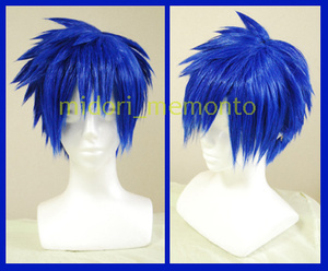 Blue Blue Short Heat -resistant Wig VOCALOID KAITO Kite Vocadoid Cosplay Costume Set Completed Cosplay