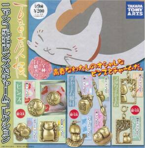 (Prompt decision) Natsume Friends Book Nyanko -sensei Pins &amp; Charm Collection (9 types of sets)
