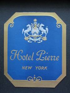 Hotel label ■ The Pierre ■ New York