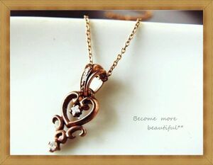 ★ SILVER925 ★ Bronze color heart &amp; bijou necklace ★ 222