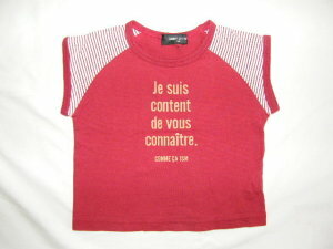 ★ COMME CA ISM Komusa ★ 90cm Red Short Sleeve T -shirt