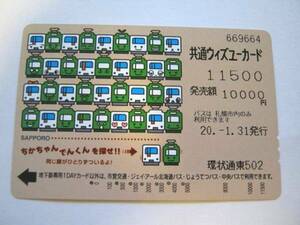Used ★ Wiz You Card ★ Chika -chan Denkun ★ Sapporo City Transportation Bureau