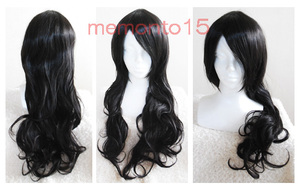 Black Black Curl Long Heat -resistant Wig Cosplay Costume Normal Fashion Wig Cosplay