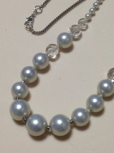 Necklace of fake pearl and Kihei chain ☆ Shipping fee is 205