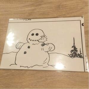 Snoopy Museum Original Drawing Postcard Wood Stock Snowman Hado Postcard Stock