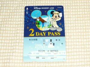 ◆ Old pattern Disney resort line used 2day pass ticket free ticket Mickey