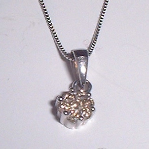 Free shipping K18WG diamond 0.10ct with bra Hosai Venetian necklace USED