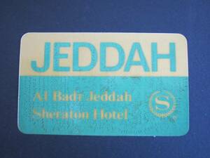 Hotel label ■ Sheraton ■ Jedda ■ Jedda ■ Sticker