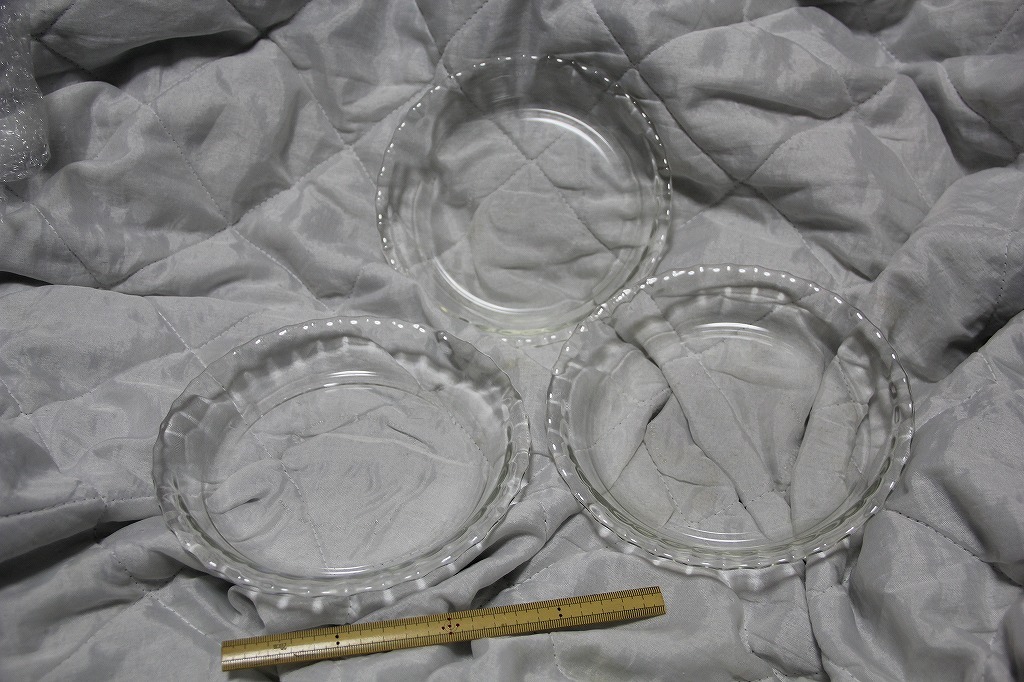Glass pylex round pie dish 3 sets set about diameter about 18.8cm search Iwaki Glass 207 Table goods