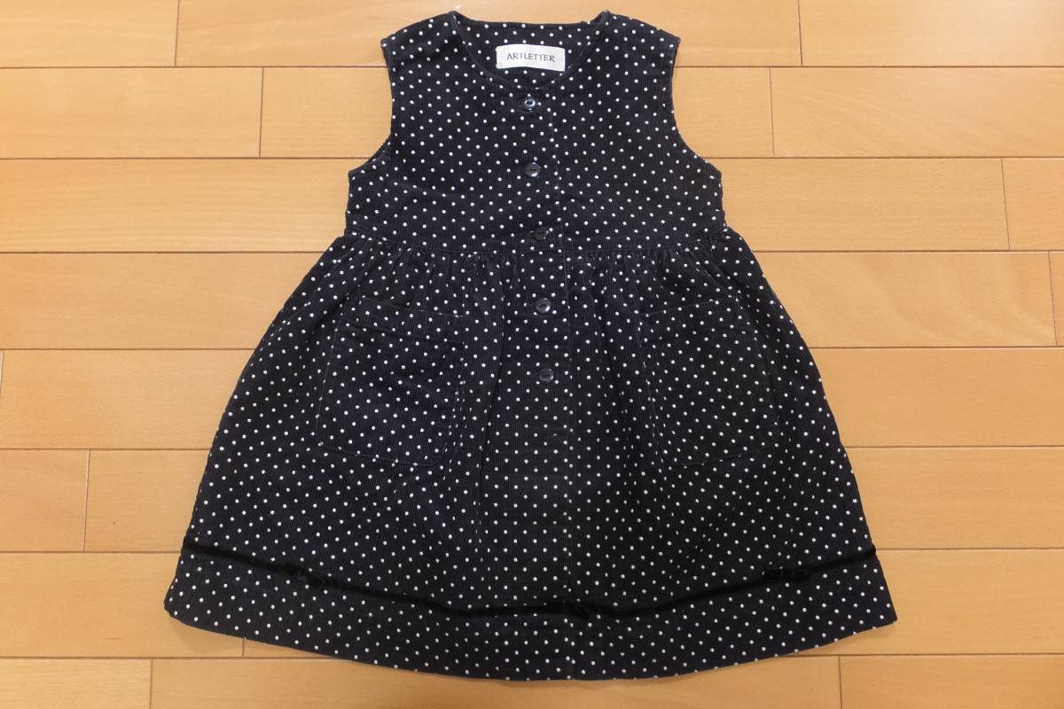Good product ★ Art letter ★ Corduroy material polka dot pattern dress 100