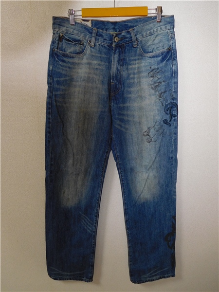 ∬232 ★ Abercrombie &amp; Fitch Denim Pants Jeans Logo Print Embroidery W32