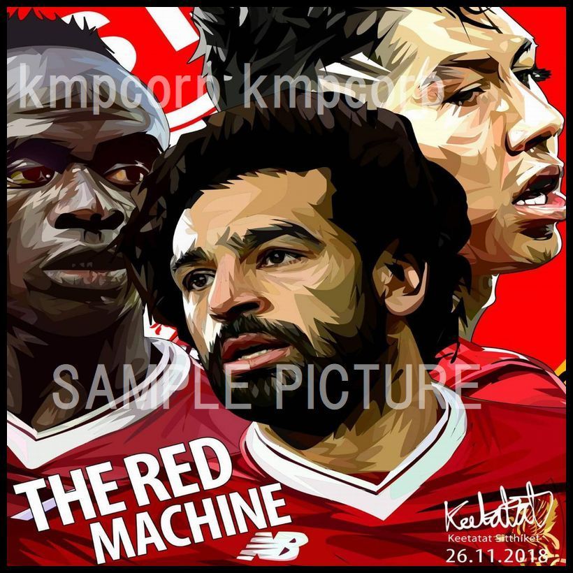 New work ■ Liverpool FW Three people Sala Filmino Manet ■ Overseas Soccer Art Panel Wooden Wall Painting Poster