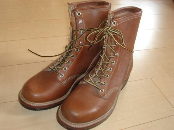 1960'S Dead Stock CHIPPEWA ChipPewot US7 Work Boots Vintage 25.5cm Braided Brown Brown Brown