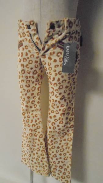 New banana chips leopard pattern corduroy pants 120